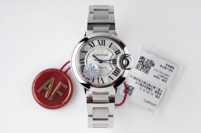 AF Factory Ballon Bleu de Cartier 33MM White Dial Stainless Steel Bracelet Women Watch